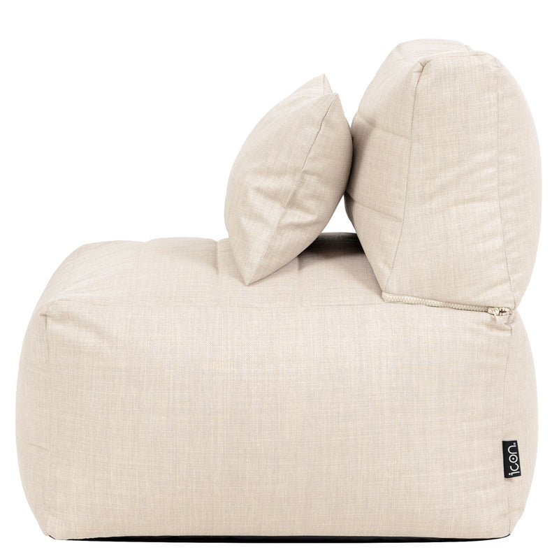 Fauteuil poire modulaire Noa, en tissu, pour l'extérieur, naturel 