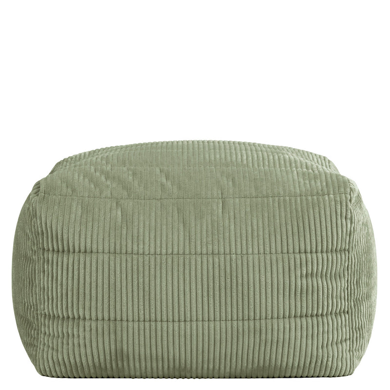Pouf modulaire Noa, velours côtelé jumbo, vert sauge 