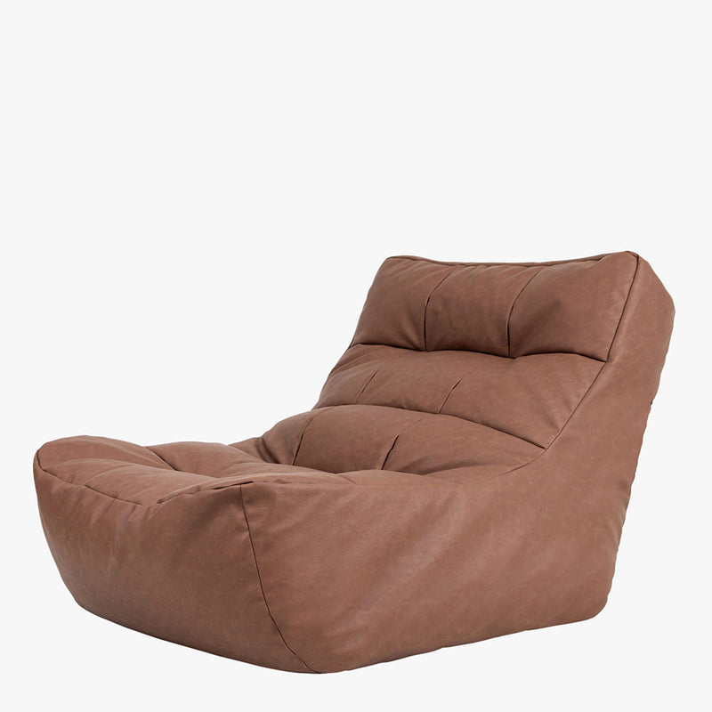 Pouf poire long en similicuir Lorenzo – Marron