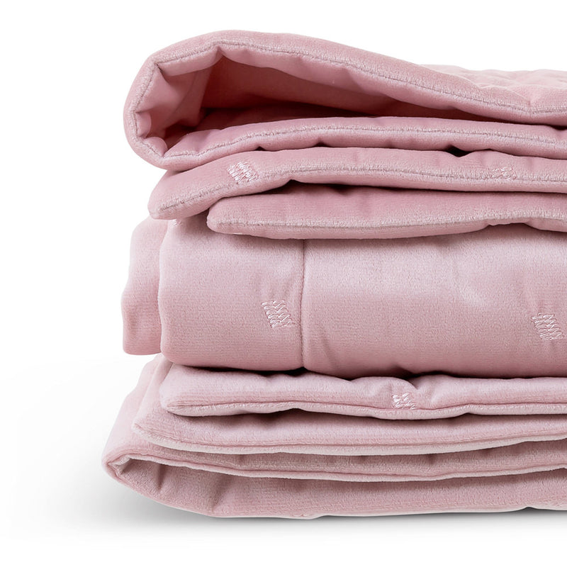 Jeté de lit en velours matelassé Rosa - Rose poudré