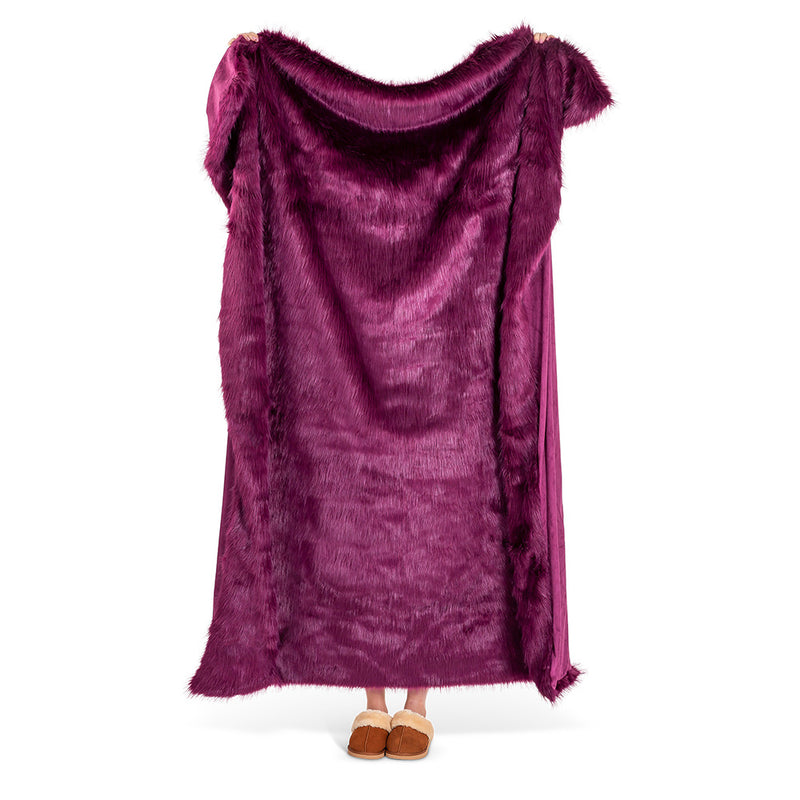 Plaid en fausse fourrure Sabrina Spikey – Violet mûre