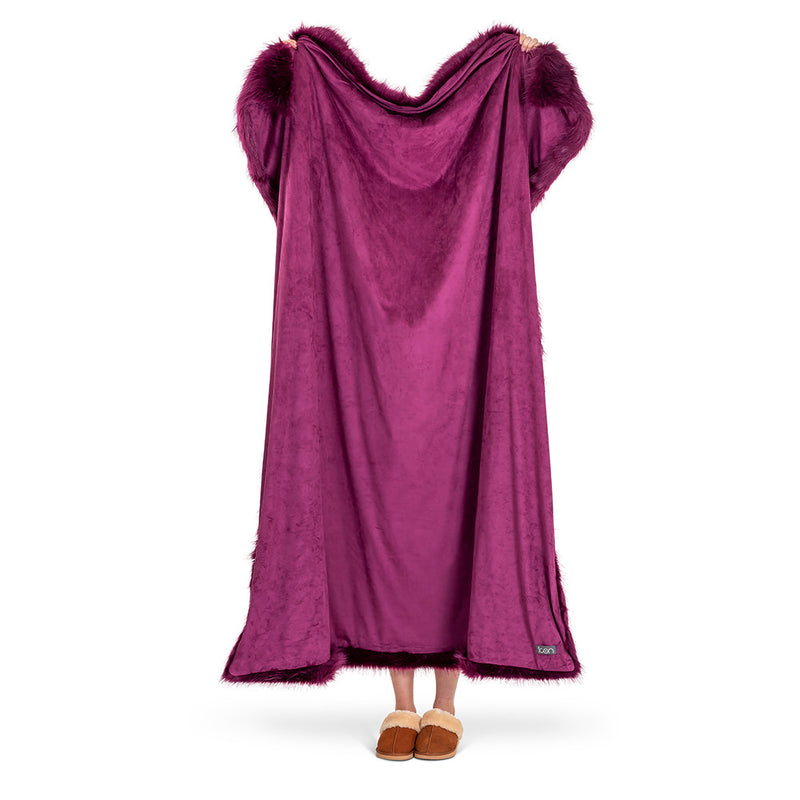 Plaid en fausse fourrure Sabrina Spikey – Violet mûre