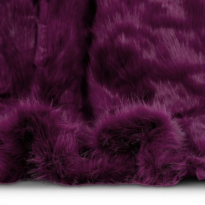 Plaid en fausse fourrure Sabrina Spikey – Violet mûre