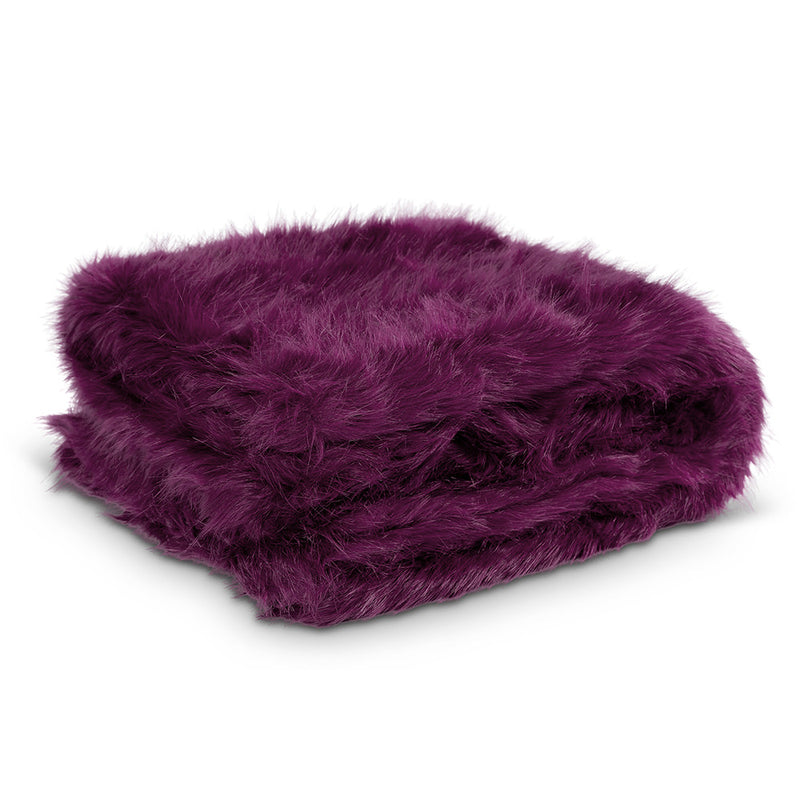 Plaid en fausse fourrure Sabrina Spikey – Violet mûre