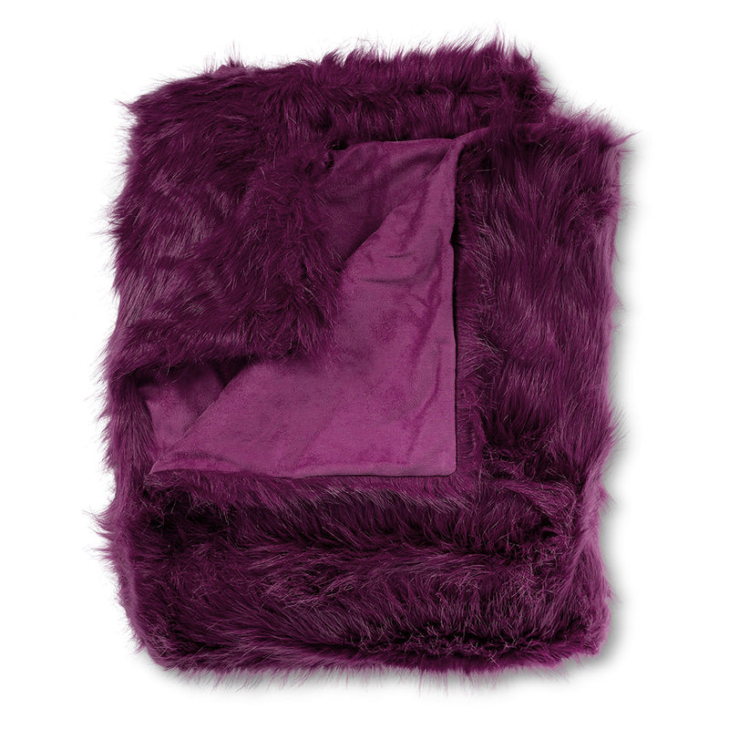 Plaid en fausse fourrure Sabrina Spikey – Violet mûre