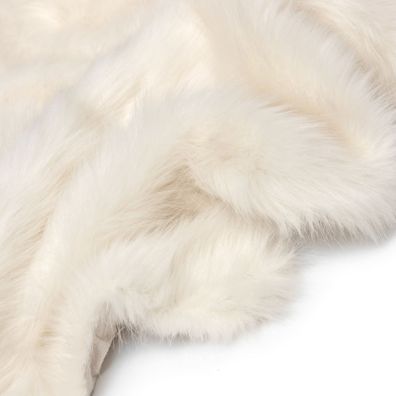Couverture de luxe en fausse fourrure, couleur crème