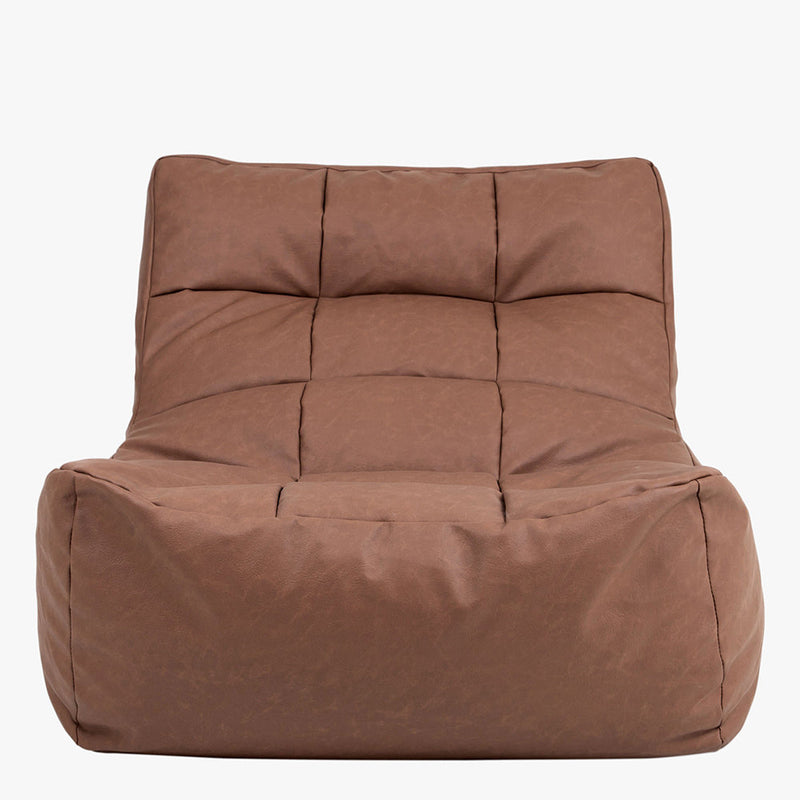 Pouf poire long en similicuir Lorenzo – Marron